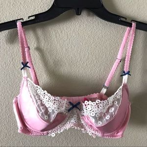 NWOT Cosmopolitan Pink and Ivory Crochet Bra